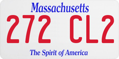 MA license plate 272CL2