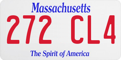 MA license plate 272CL4