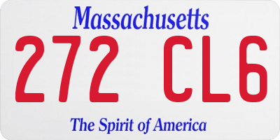 MA license plate 272CL6
