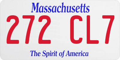MA license plate 272CL7