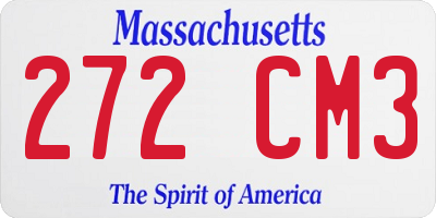 MA license plate 272CM3