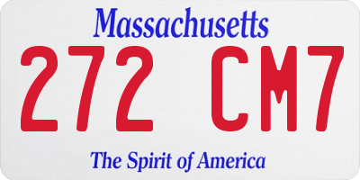 MA license plate 272CM7