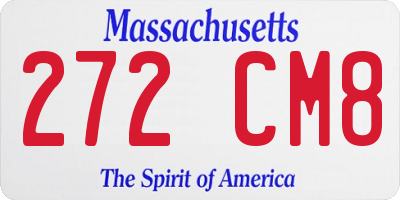MA license plate 272CM8