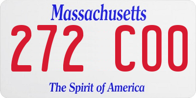 MA license plate 272CO0