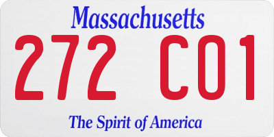 MA license plate 272CO1