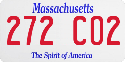 MA license plate 272CO2