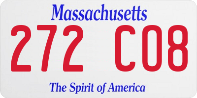 MA license plate 272CO8