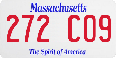MA license plate 272CO9