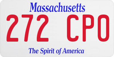 MA license plate 272CP0