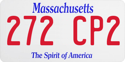 MA license plate 272CP2