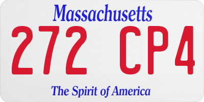 MA license plate 272CP4