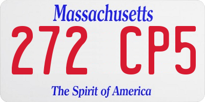 MA license plate 272CP5