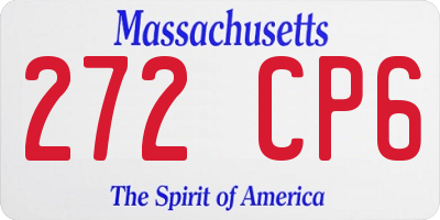 MA license plate 272CP6