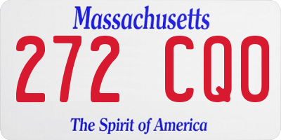 MA license plate 272CQ0