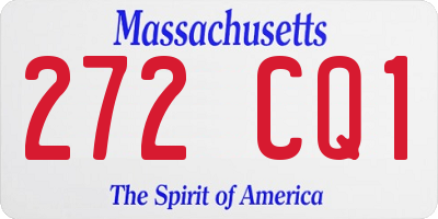 MA license plate 272CQ1