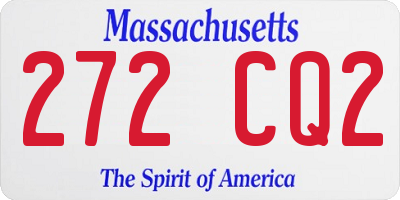 MA license plate 272CQ2