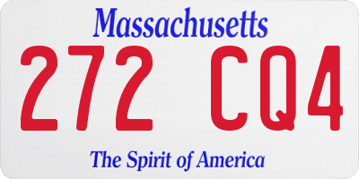 MA license plate 272CQ4