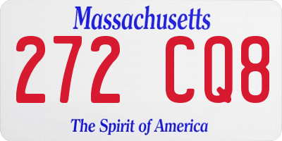 MA license plate 272CQ8