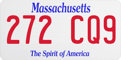 MA license plate 272CQ9