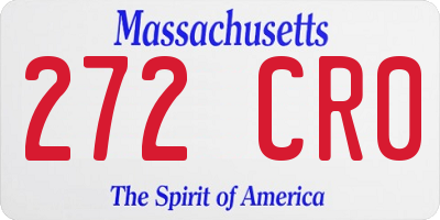 MA license plate 272CR0