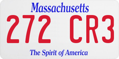 MA license plate 272CR3