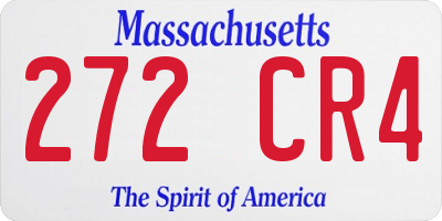 MA license plate 272CR4