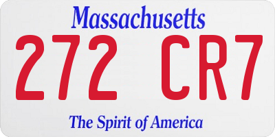 MA license plate 272CR7