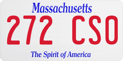 MA license plate 272CS0