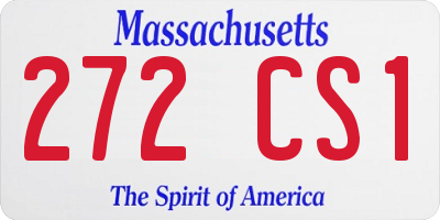 MA license plate 272CS1