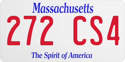 MA license plate 272CS4