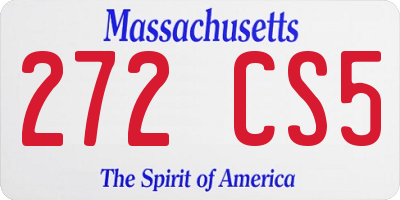 MA license plate 272CS5