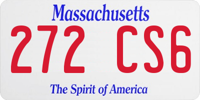 MA license plate 272CS6