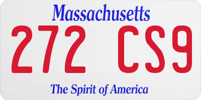 MA license plate 272CS9