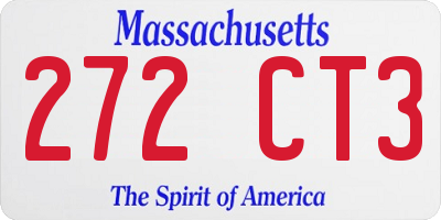 MA license plate 272CT3