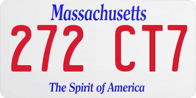 MA license plate 272CT7