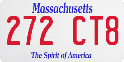 MA license plate 272CT8