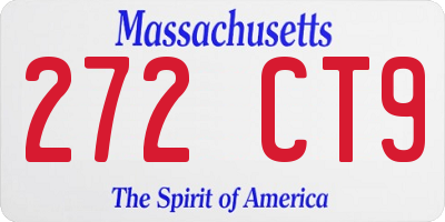 MA license plate 272CT9
