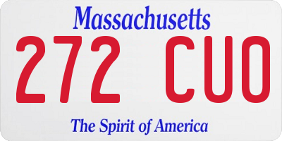 MA license plate 272CU0