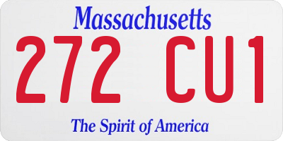 MA license plate 272CU1