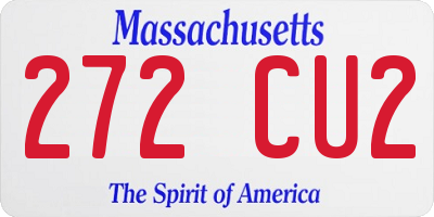 MA license plate 272CU2