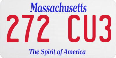 MA license plate 272CU3