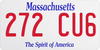 MA license plate 272CU6