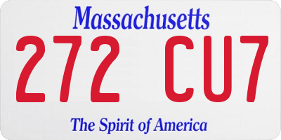 MA license plate 272CU7