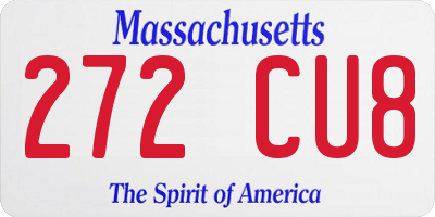 MA license plate 272CU8