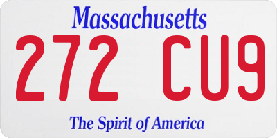 MA license plate 272CU9