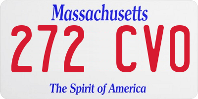MA license plate 272CV0