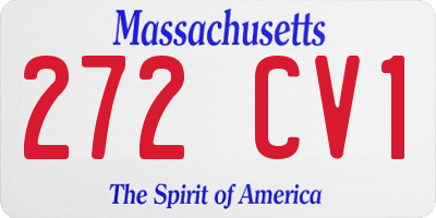 MA license plate 272CV1