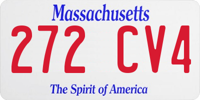 MA license plate 272CV4