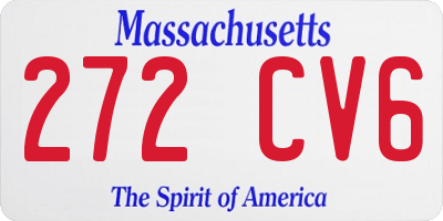 MA license plate 272CV6