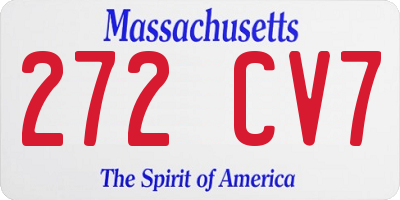 MA license plate 272CV7
